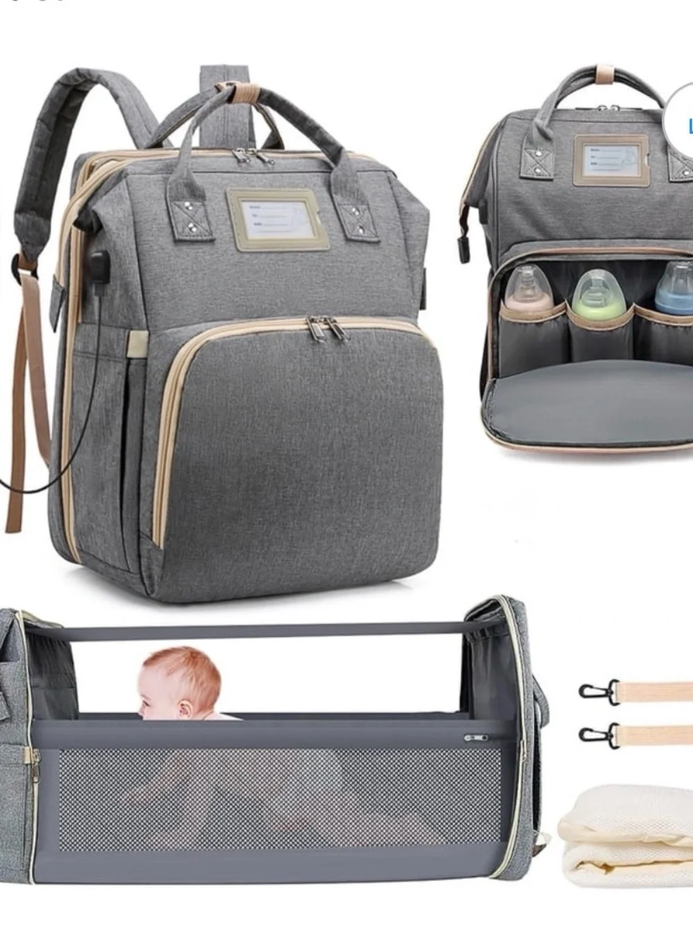 Target Travel Diaper Backpack With Changing Station and USB Port/Stroller Strap